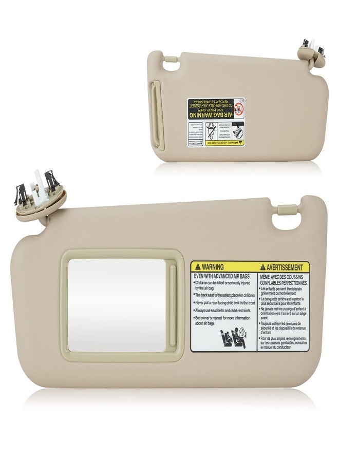 AEagle Left Driver Side Beige Sun Visor for 2006-2013 Toyota RAV4, Sunvisor with Vanity Light Replacement 74320-42501-B2 - Image 1